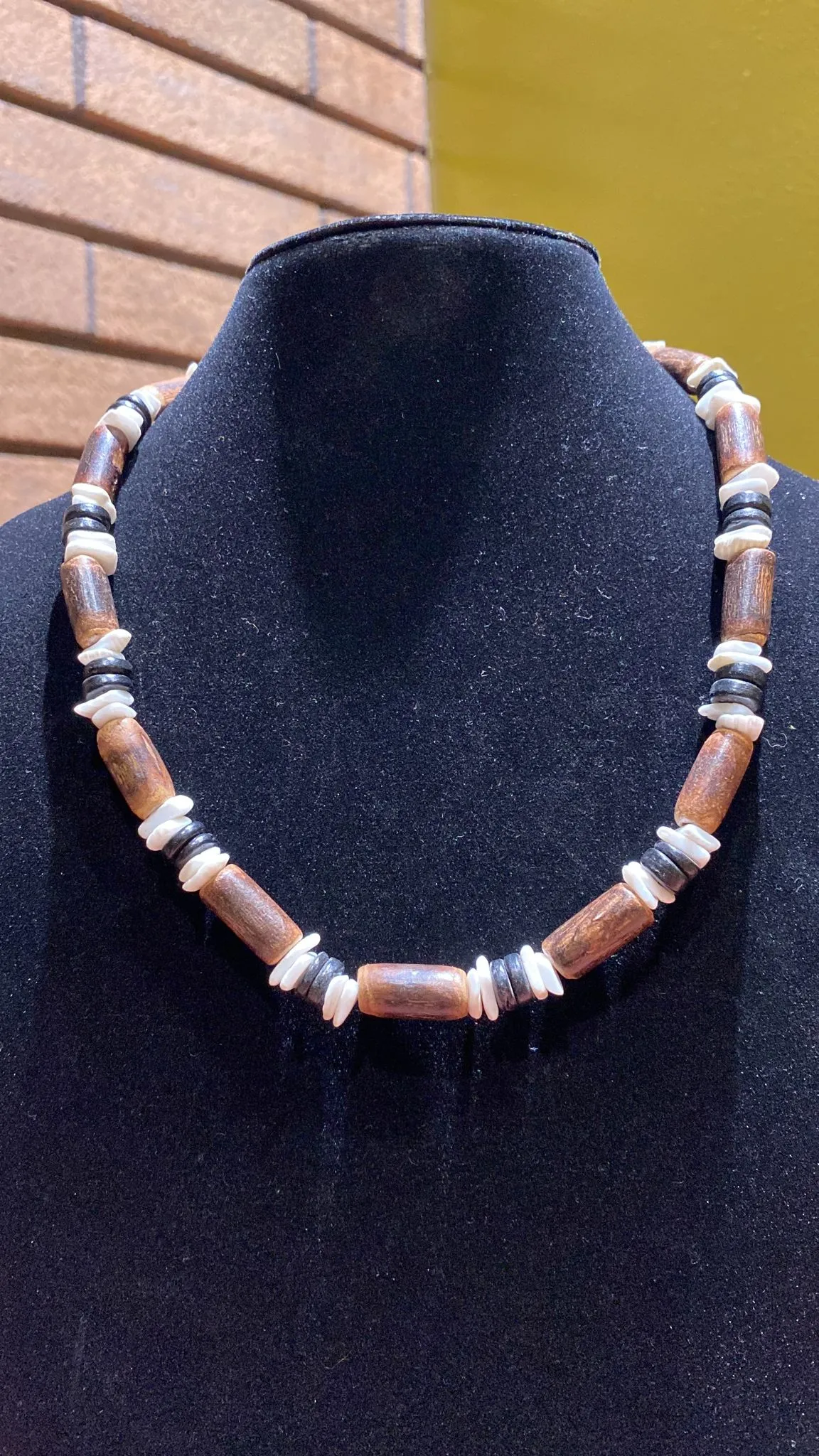 Water Buffalo Bone & Puka Shell Necklace